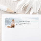 Retouradres Winter Cute Fox Elegant Etiket (Insitu)