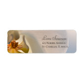 Retouradres witte orchidee elegantie etiket (Voorkant)