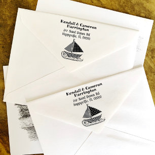 Retouradres Zeilboot Rubberstempel