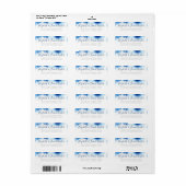 RETOURADRES zilveren smart blue waterverf Etiket (Full Sheet)