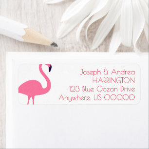 Retouradreslabel bijna flamingo wit etiket