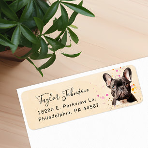 Retouradreslabel Franse Bulldog Etiket