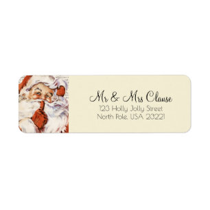 Retouradreslabel Kerstman Etiket