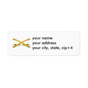 Retouradreslabel met cavalerie insignia... etiket