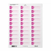 Retouradreslabel met roze stippen en strik etiket (Full Sheet)