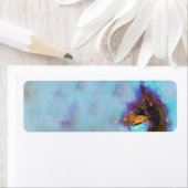 Retouradreslabel - Red Doberman Waterverf Etiket (Insitu)