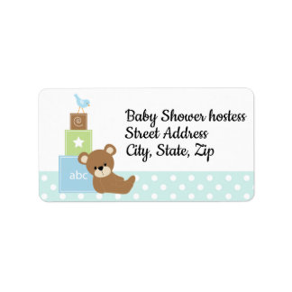 Retouradreslabel voor Baby Boy Shower Etiket