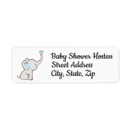 Retouradreslabel voor babyboy shower etiket