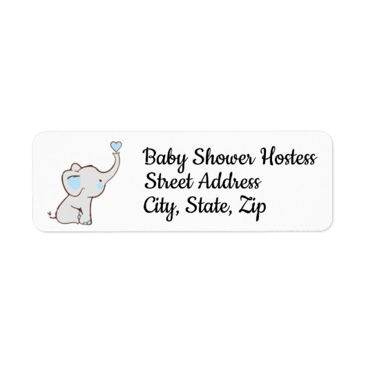 Retouradreslabel voor babyboy shower etiket (Voorkant)