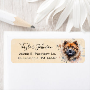 Retouradreslabel voor Chow Chow-hond Etiket