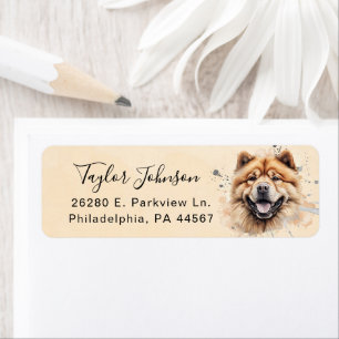 Retouradreslabel voor Chow Chow-hond Etiket