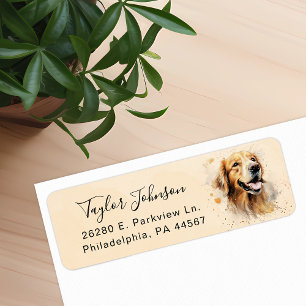 Retouradreslabel voor Golden Retriever-hond Etiket