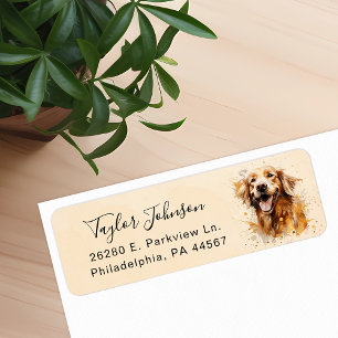 Retouradreslabel voor Golden Retriever-hond Etiket