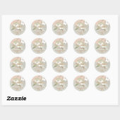 Retouradreslabels :: Golden Hawaiian Flowers Ronde Sticker (Vel)