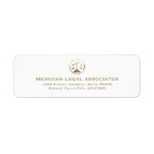 Retouradreslabels met Gold Justice Scales Etiket (Voorkant)