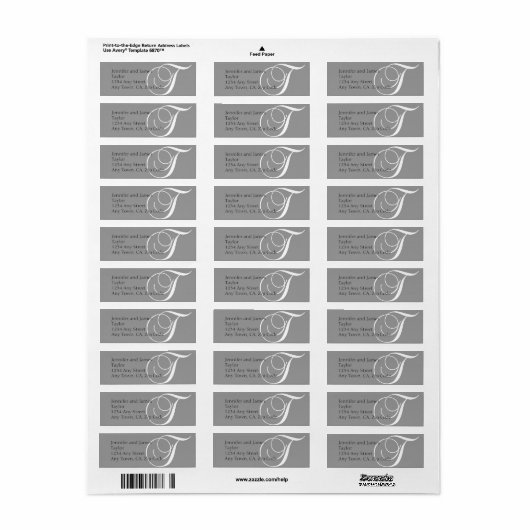 Retouradreslabels Monogram T Grijs Etiket (Full Sheet)