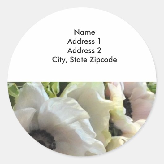 Retouradreslabels: Royal Wedding Poppies Ronde Sticker (Voorkant)