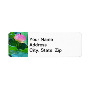Retouradreslabels Roze Abstracte Lotus Etiket