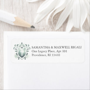 Retouradreslabels Sage Green Crest Etiket