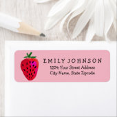 Retouradreslabels Strawberry Design Etiket (Insitu)