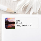 Retouradreslabels - Sunset over Pond. Etiket (Insitu)