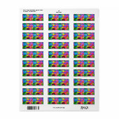 Retouradreslabels van 70 psychedelische stijl etiket (Full Sheet)