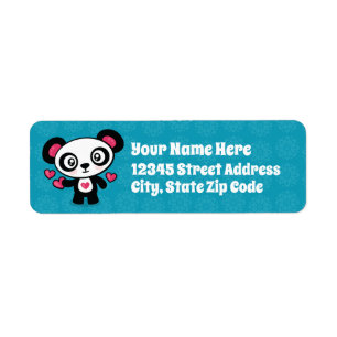 Retouradreslabels van Cute Panda Etiket