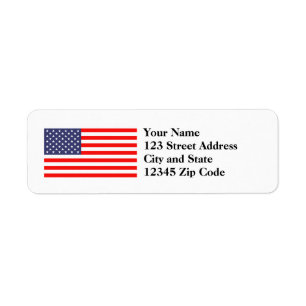 Retouradreslabels van de Amerikaanse vlag Etiket