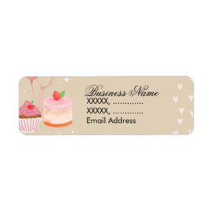 Retouradreslabels voor cupcake bakkerij etiket