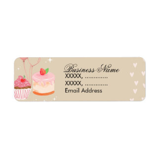 Retouradreslabels voor cupcake bakkerij etiket