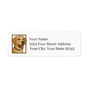 Retouradreslabels voor gele labrador retriever-mix etiket