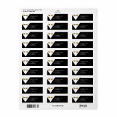 Retouradreslabels voor zwarte en gouden smoking etiket (Full Sheet)