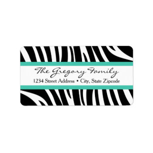 Retouradreslabels │ Zebra Print Mint Green Etiket