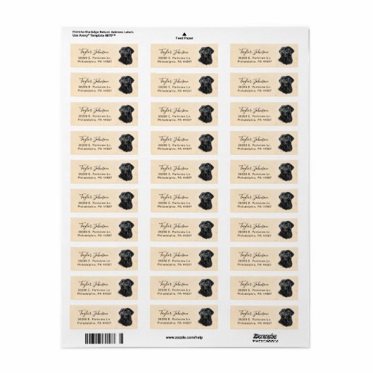 Retouradressetiket van Black Lab Etiket (Full Sheet)