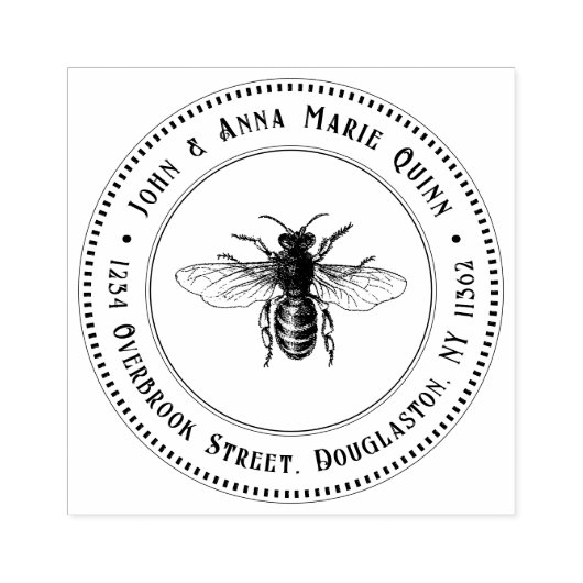 Retouradresstempel Queen Honeybee Rubberstempel (Afrduk)