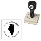 Retouradresstempel van de staat Illinois Rubberstempel (Gestempeld)