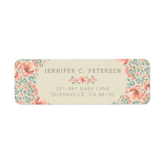 Retouretiket | Bloemen Storybook Etiket (Voorkant)