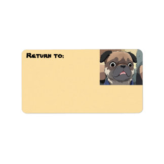 retourlabel mopshond etiket