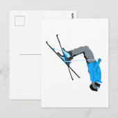 Retournement | Carte postale de skieur en salto ar (Devant / Derrière)