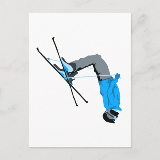 Retournement | Carte postale de skieur en salto ar (Devant)