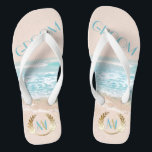 Retournement de la chambre de mariage | Plage de M<br><div class="desc">RetournerFLops du mariage | Mariage de plage géométrique Monogramme moderne | Un tour moderne sur les invitations de mariage de plage - Mariage unique conçu pour la BarefootBride™ par ©WhimsicalArtwork™ dispose d'une forme géométrique de type terrarium décalé avec des transparences variables dans les facettes pour permettre à l'arrière - plan...</div>