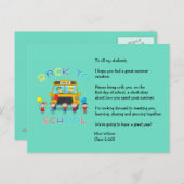 Retourner à l'école Carte postale de l'enseignant  (Devant / Derrière)