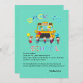 Retourner à l'école Carte pour notes de brise-glac (Devant / Derrière)