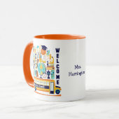 Retourner à l'école des tasses de nom personnalisé (Devant gauche)