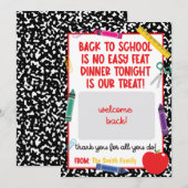 Retourner à l'école Enseignant Titulaire de carte  (Devant / Derrière)