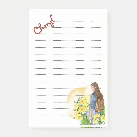 Retourner à l'école filles post-it Notes (Devant)