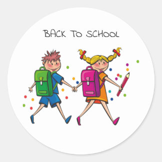 Retourner À L'École Sticker Rond