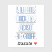 Retourner à l'école Stickers de noms multiples (Feuille)