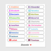 Retourner à l'école Stickers de noms multiples per (Feuille)