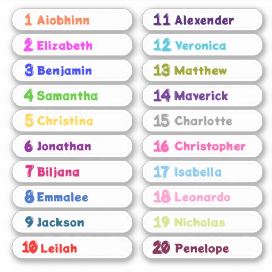 Retourner à l'école Stickers de noms multiples per (Devant)